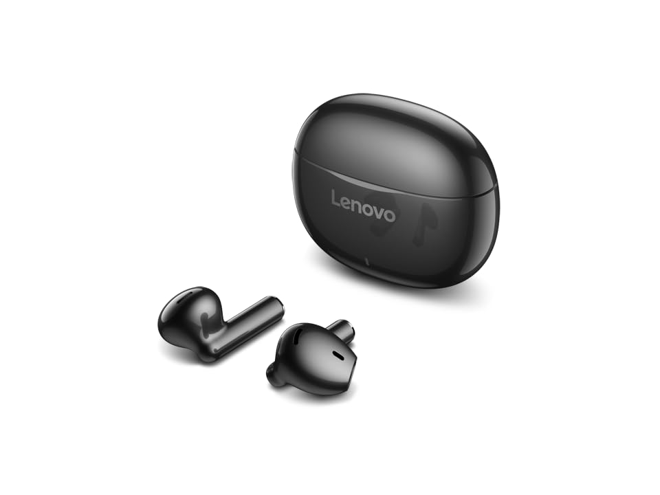 Lenovo E310 True Wireless Earbuds, Bluetooth 5.3 TWS Headphones with 13mm Drivers, AI Noise Reduction Mic, Up to 20H Battery with Case, USB-C Charging, IPX4 Water Resistant, Touch Control, Black - color: Black
