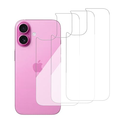 3 Pack Glass Back Screen Protector Compatible for iPhone 16 6.1-Inch - size: iPhone 16
