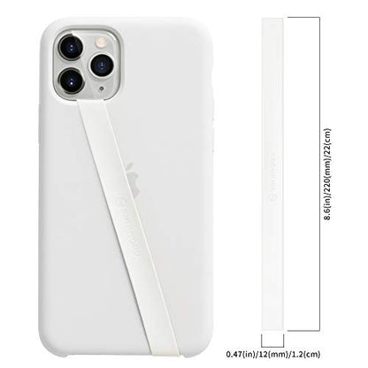 Sinjimoru Stretchable Silicone Phone Strap, Elastic Finger Grip, White - color: White