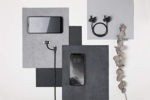 Native Union Belt Cable Universal - 6.5ft Ultra-Strong Reinforced [MFi Certified] Durable Charging Cable with 3-in-1 Adaptor for Lightning, USB-C and Micro-USB Devices (Black) - color: Cosmos