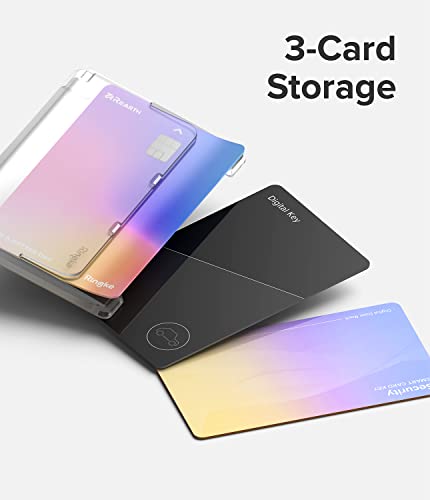 Ringke Side Slot Card Holder for Phone Case, Business Card Holder for Women, Men, ID Credit Card Holder Stick on, Phone Wallet Compatible with iPhone, Galaxy, and Pixel - Clear Mist - color: Clear Mist