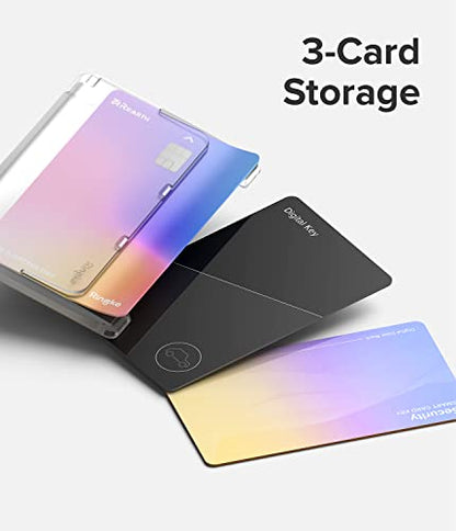 Ringke Side Slot Card Holder for Phone Case, Business Card Holder for Women, Men, ID Credit Card Holder Stick on, Phone Wallet Compatible with iPhone, Galaxy, and Pixel - Clear Mist (2 Pack) - color: Clear Mist (2 Pack)