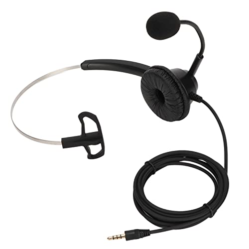 H360-3.5 Single Sided Telephone Headset, Monaural Business Headset with Noise Reduction Mic, Lightweight Comfortable Call Center Headset with 3.5mm Plug for Customer Service and
