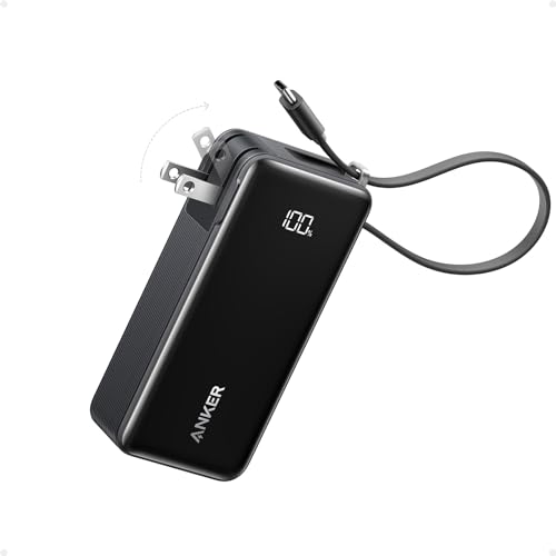 Anker Nano 3-in-1 Portable Charger,10,000mAh 30W Travel Power Bank - color: Black
