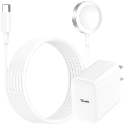 Apple MFi Certified Apple Watch Charger Fast Charging, 6FT Magnetic Charger - color: Seashell White