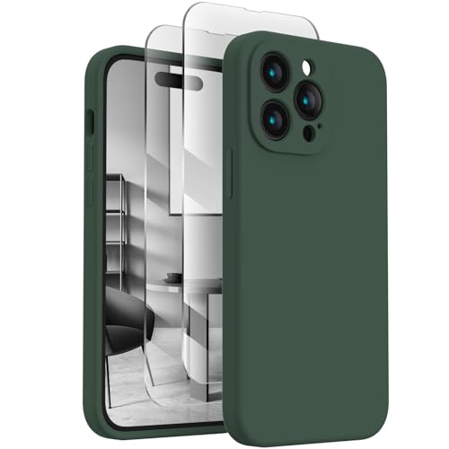 FireNova Designed for iPhone 14 Pro Max Case, 6.7", Alpine Green | Silicone Upgraded [Camera Protection] Phone Case, with Soft Anti-Scratch Microfiber Lining Inside - color: Alpine Green, size: Iphone 14 Pro Max
