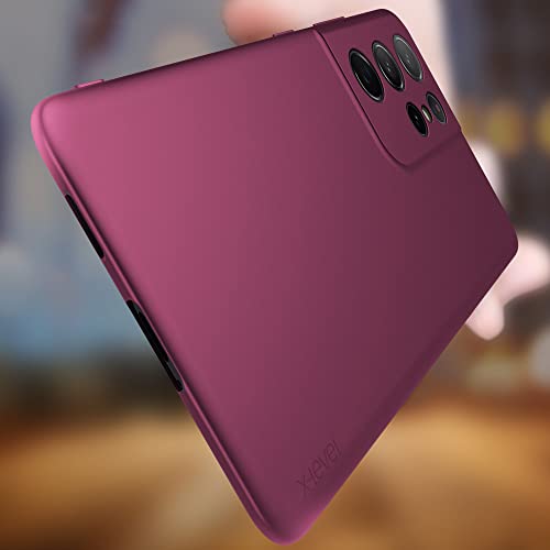 X-level for Samsung Galaxy S21 Ultra Case Slim Fit Soft TPU Super Ultra-Thin [Guardian Series] Phone Back Cover Light Protective Matte Finish Coating Cases Compatible with Galaxy S21 Ultra,WineRed - color: Wine red(Camera Updated)