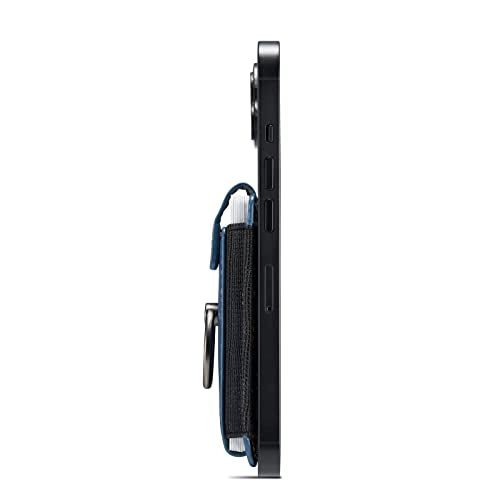 Phone Card Holder with Ring Grip for Back of Phone,Adhesive Stick-on Credit Card Wallet Pocket for iPhone,Android and Smartphones (Blue) - color: Blue