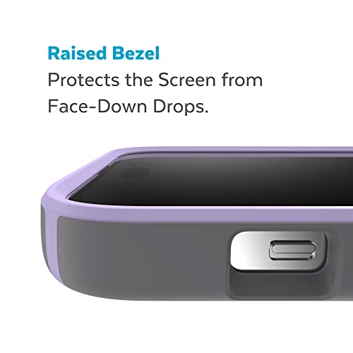 Speck Clear iPhone 14 Pro Max Case - Drop Protection with Scratch Resistant Dual Layer Slim Phone Case for 6.7 Inch iPhones 14 Pro Max - Anti-Yellowing & Anti-Fade Case - Amethyst Purple GemShell - color: Amethyst Purple/Clear