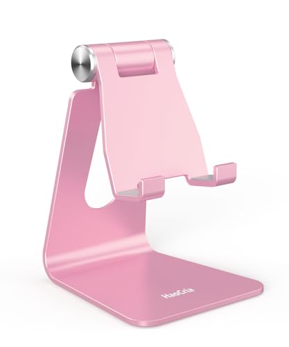 Cell Phone Stand for Desk- Adjustable Phone Stand Holder, Cradle, Dock, Desktop Stand for iPhone 17 16, 15, 14, Plus, Pro, Pro Max, 13 12 X XS,4-8" Phones, Office Accessories (Rose Gold) - color: Rose Gold