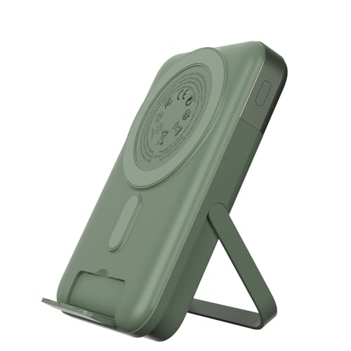 JUOVI for Magsafe Power Bank 10000mAh Portable Charger with Stand - color: Green