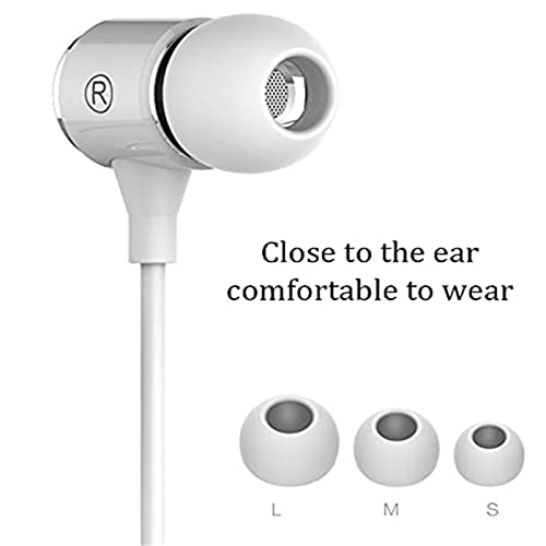 Long Cord Wired Earbuds Without Mic for TV Watching - size: 5FT White with Microphone