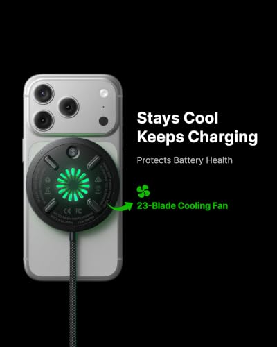 INIU Magnetic Wireless Charger, Qi2 15W Fast Charging Pad Travel Charger - color: Black