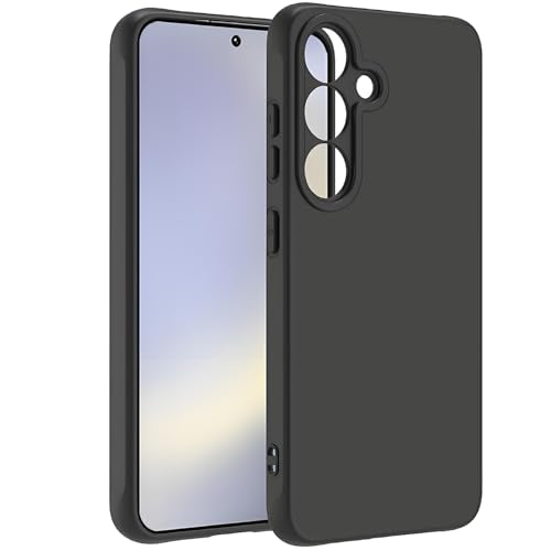 TENOC Phone Case for Samsung Galaxy S25+ Plus, Black Case Anti-Fingerprint Protective Bumper Matte Cover - color: Black, size: S25 Plus