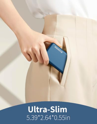 2 Pack Portable Charger, 10000mAh Power Bank, Travel Battery Pack - color: Blue&Beige