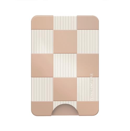 VELVET CAVIAR compatible with MagSafe Wallet - Magnetic Card Holder Wallet for iPhone 15/14/13/12 or Phone Cases compatible with MagSafe - Nude Vibe Checkered (Holds 1-3 Cards) - color: Nude Vibe Checkered