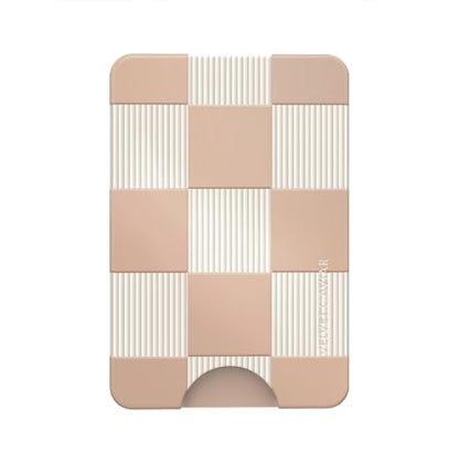 VELVET CAVIAR compatible with MagSafe Wallet - Magnetic Card Holder Wallet for iPhone 15/14/13/12 or Phone Cases compatible with MagSafe - Nude Vibe Checkered (Holds 1-3 Cards) - color: Nude Vibe Checkered