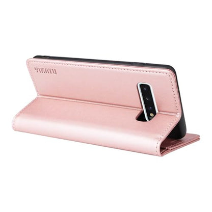 Compatible with Samsung Galaxy S10 Wallet Case PU Leather Flip Folio Case with Card Holder Magnetic Closure Shockproof Protective Phone Cover Rose Gold - color: Rose Gold, size: Samsung S10