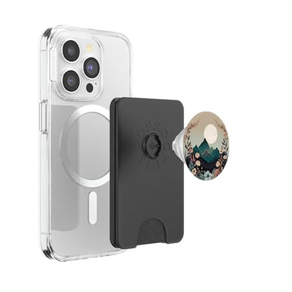 Boho Chic Floral Wreath Forest Nature Mountain Cute Pastel PopSockets PopWallet for MagSafe - style: Magnetic PopWallet
