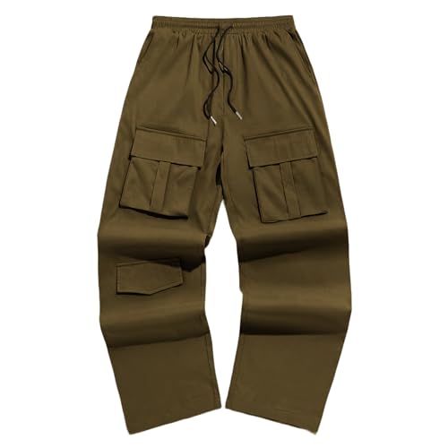 Men Cargo Pants Ripstop Durable Tactical Quick Dry Deep Pockets Construction Travel Job Site Tactical Pants for Men - color: A Army Green, size: Medium