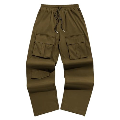 Men Cargo Pants Ripstop Durable Tactical Quick Dry Deep Pockets Construction Travel Job Site Tactical Pants for Men - color: A Army Green, size: Medium