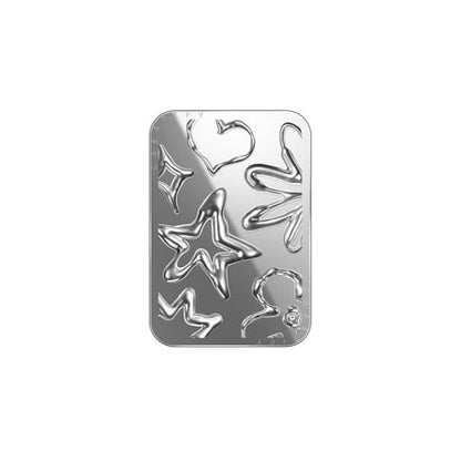 CASETiFY Snappy Card Holder Stand Compatible with Magsafe - Chrome Doodles - Silver Mirror - color: Chrome Doodles - Silver Mirror