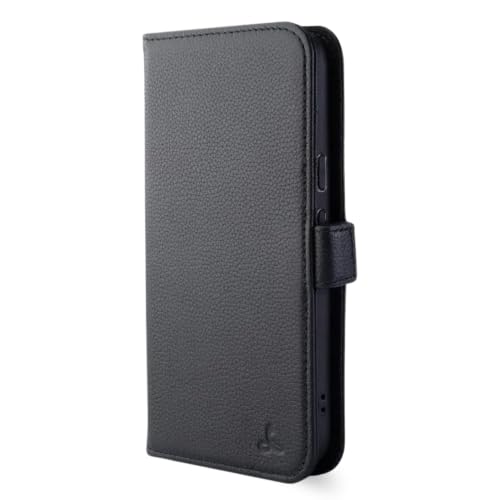 Snakehive Genuine Leather Wallet Case for Pixel 10/10 Pro – Flip Cover with Card Slots & Stand (Dappled Black) - color: Dappled Black