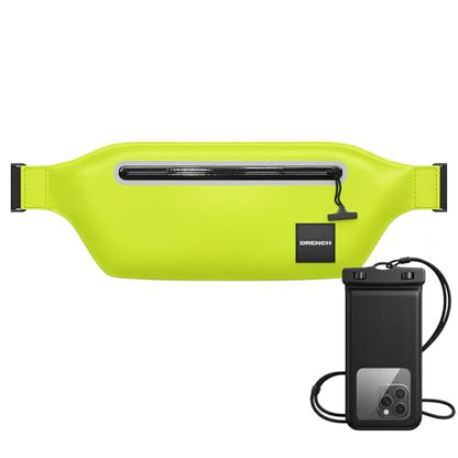 DRENCH 100% Waterproof Waist Pack Neon Yellow | Caribana & Caribbean Carnival Bag for Jouvert, Festivals, EDM Raves, Pool Parties, Travel & High Visibility Outdoor Use | Waterproof Phone Pouch Dry Bag - color: Neon Yellow