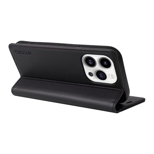Caseurban Compatible with iPhone 14 Pro Wallet Case PU Leather Flip Folio Case with Card Holder Magnetic Closure Shockproof Protective Phone Cover Black - color: Black, size: iPhone 14 Pro