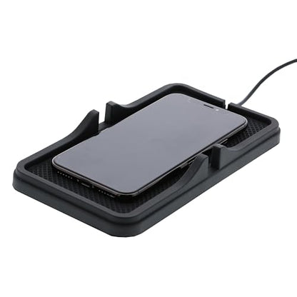 Armor All 15W Fast Wireless Charging Pad - Qi-Compatible, Universal Smartphone Stand (USB-A Powered)