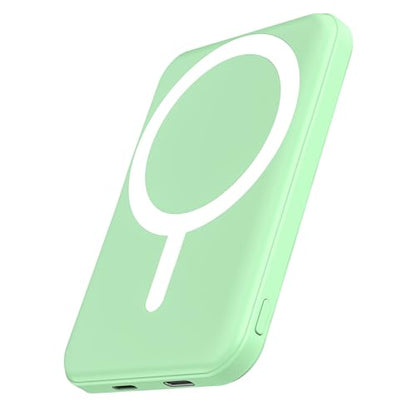 podoru for MagSafe Power Bank 5000mAh, Ultra-Slim Magnetic Portable Charger - color: Green