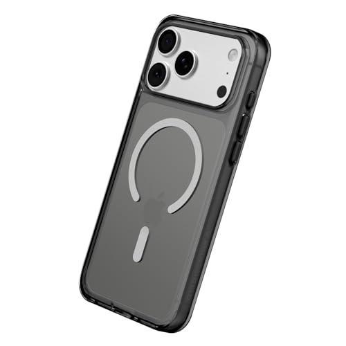 RhinoShield Clear MagSafe Compatible Case for iPhone 17 Pro Max | Strong Magnetic, Anti-Yellowing, Transparent, High Clarity, Shockproof, Military Grade Drop Protection - color: Ash Black, size: iPhone 17 Pro Max