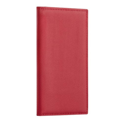 CoBak Checkbook Cover for Women & Men - PU Leather Case with RFID Blocking | Classic Design Check Book Holder for Personal and Business - color: Carbon Red