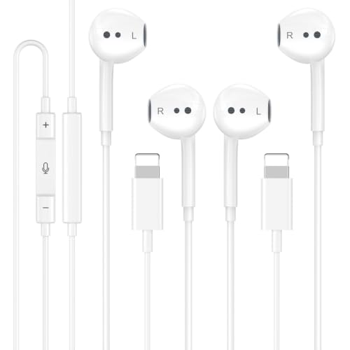 2 Pack Wired Headphones for iPhone Earbuds iPhone 14 Headphones Wired - color: LWhite