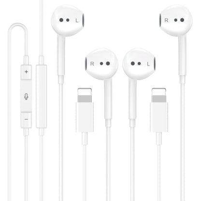 2 Pack Wired Headphones for iPhone Earbuds iPhone 14 Headphones Wired - color: LWhite