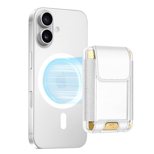 FINPAC MagSafe Wallet Magnetic Card Wallet Holder for Women Men - color: White