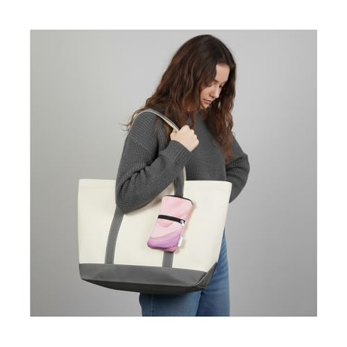 Tainada Dual Zipper Neck Cell Phone Pocket Pouch w/Belt Loop (Marble Pink) | For Men/Women; Water-resistant neoprene material, shockproof, lightweight, w/carabiner; Compatible with most of smartphones - color: Marble Pink