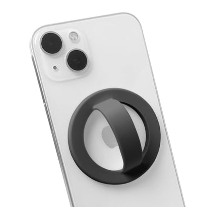 Magnetic Silicone Phone Grip | Super Strong Magnetic Design, 360° Rotation, Comfortable Grip, Compatible with iPhone 16/15/14/13/12 Series, Perfect for Selfies and Watching Videos (Black) - color: Black