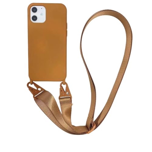 Crossbody Phone Case Compatible with iPhone 6/7/8/SE2/SE3, Cute Soft Silicone Cover with Lanyard Adjustable Shoulder Strap Shockproof Protector Women Girls Brown - color: Brown, size: iPhone 6/7/8/SE2/SE3