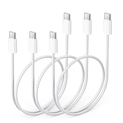 Smays 2ft Short USBC to USB C Cable 3-Pack, Braided 60W Fast Charging Cord - size: 2 Feet