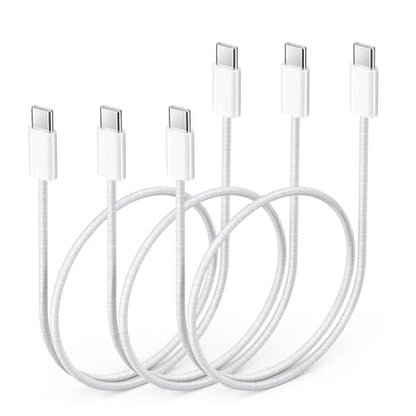 Smays 2ft Short USBC to USB C Cable 3-Pack, Braided 60W Fast Charging Cord - size: 2 Feet