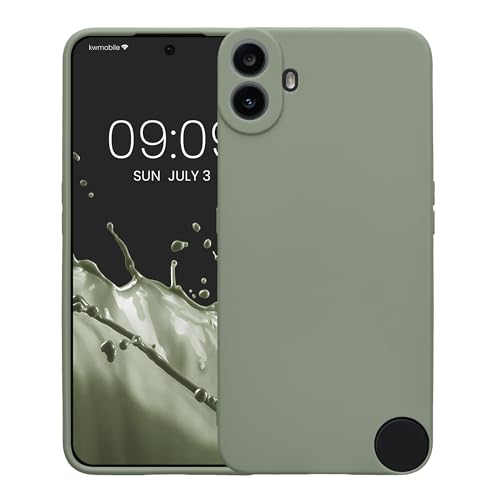kwmobile Case Compatible with CMF Phone 1 Case - Protective Slim TPU Phone Cover - Soft Matte Finish - Gray Green - color: gray green