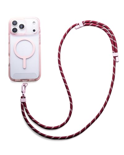 ZAGG Crossbody Lanyard for Phone Cases with Lanyard Attach Points - color: Black Cherry Red