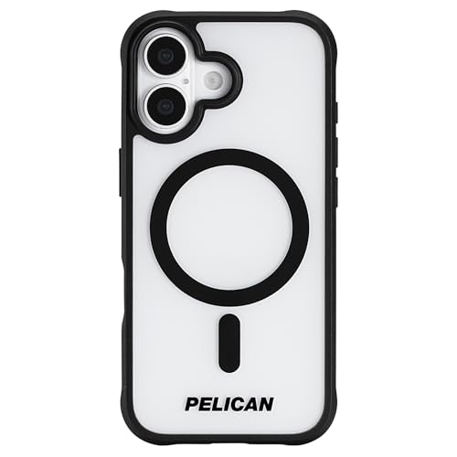 Pelican Ranger iPhone 17 Case - MagSafe Phone Case - Frosted Clear/Black | Rugged Magnetic Phone Case w/14ft Military-Grade Drop Protection - Anti-Scratch, Heavy Duty Phone Cover for iPhone 17 - color: Frosted Clear/Black, style: iPhone 17
