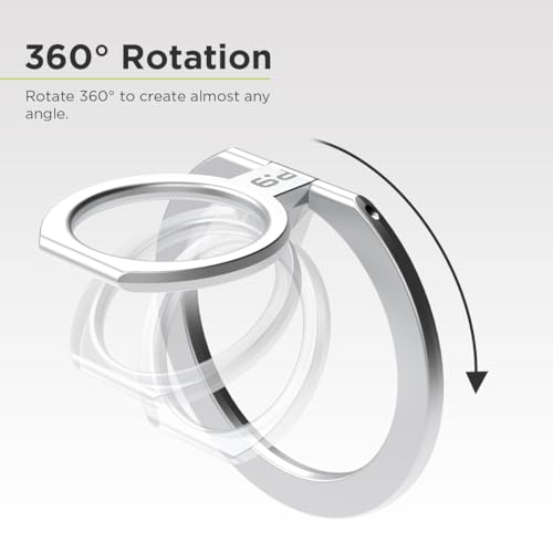 PureGear Magnetic Phone Ring Grip, for MagSafe Kickstand Holder - color: Brushed Silver