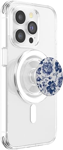 Rose to Fame Blue & White Rose PopSockets PopGrip for MagSafe - style: Magnetic PopGrip