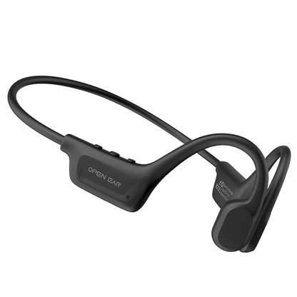 Open Ear Wireless Headphones, IPX7 Waterproof Bluetooth 6.0 Open Ear Duet Headphone with Mic Button Control, Skin-Friendly Comfortable Fit, Sport Earbuds for Jogging Running Cycling Hiking Reading - color: New Black