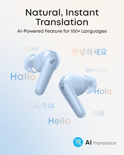 Soundcore P31i by Anker Translation Earbuds with Real-Time Adaptive ANC - color: Light Blue
