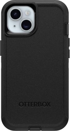 OtterBox iPhone 16e, iPhone 15, iPhone 14, & iPhone 13 (Only) - Defender Series Case - Black - Rugged & Durable - with Port Protection - Holster Clip Includes - Microbial Defense Protection - color: Black, style: Non-MagSafe