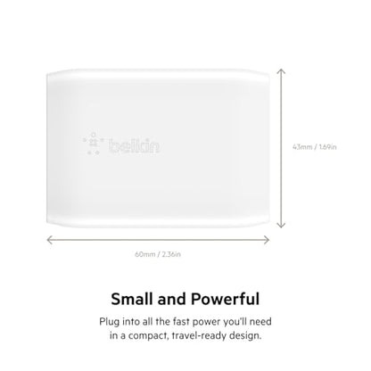 Belkin 30W Compact USB C Charger Block, USB C to Lightning Cable - style: 30W + Lightning Cable